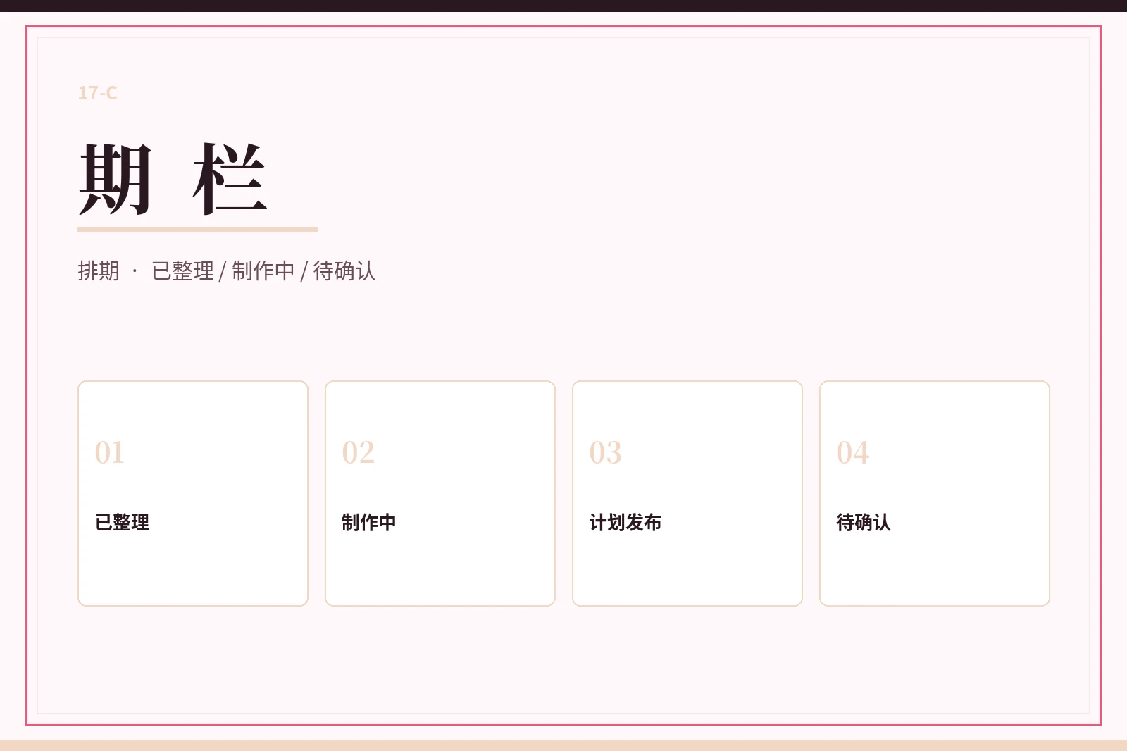 17C期栏整理状态